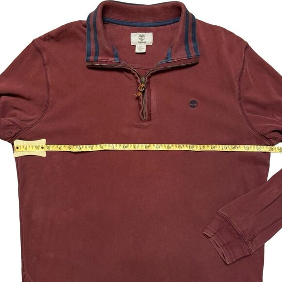 Timberland Men’s 100% Cotton Quarter-Zip Sweater Sweatshirt Pullover Size Large - Picture 6 of 7